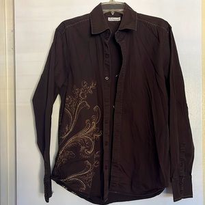 7 Diamonds Men’s Long Sleeve Collared Button Down Shirt sz XL